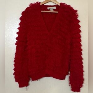 Women's Red Textured Sweater